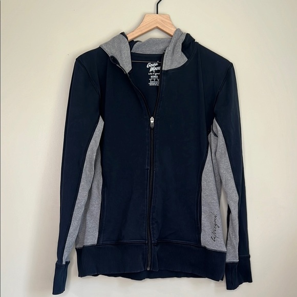 Good Move by Life Is Good Navy and Gray Women's Zip-Up Hoodie Large Semi-Fitted - Picture 1 of 9